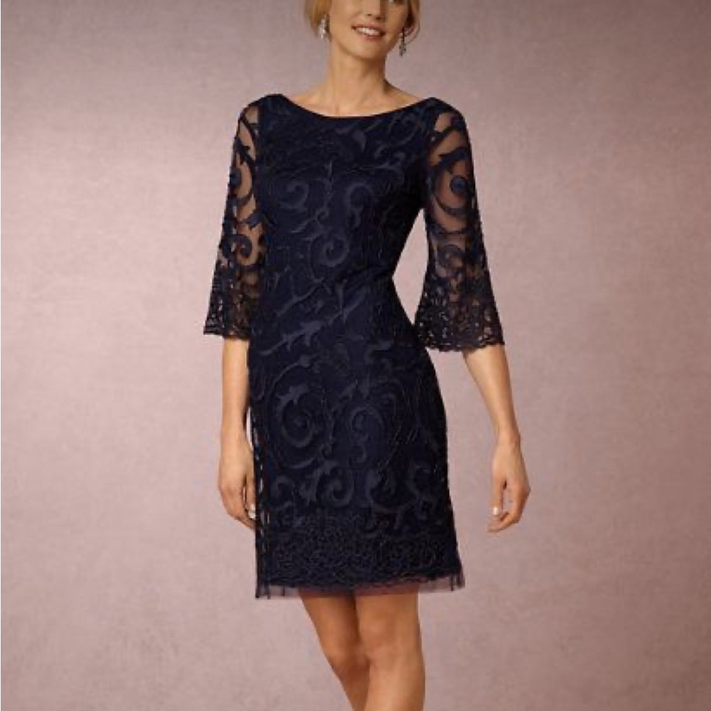 Aiden Mattox Sz 10, Navy Beaded wedding guest dress